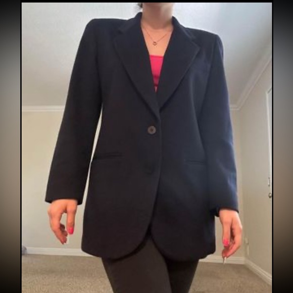 Women's Navy Blue Charter Club Coat (100% Cashmere) - Picture 1 of 7